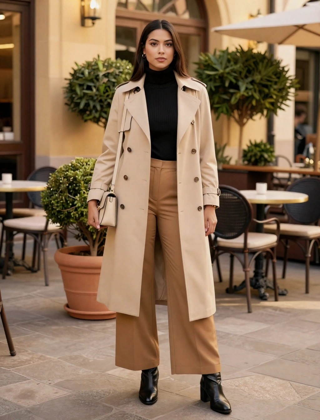 Come vestirsi con 15 gradi donna: Guida Look mezza stagione 23 outfit donna per 15 gradi con trench beige e pantaloni eleganti