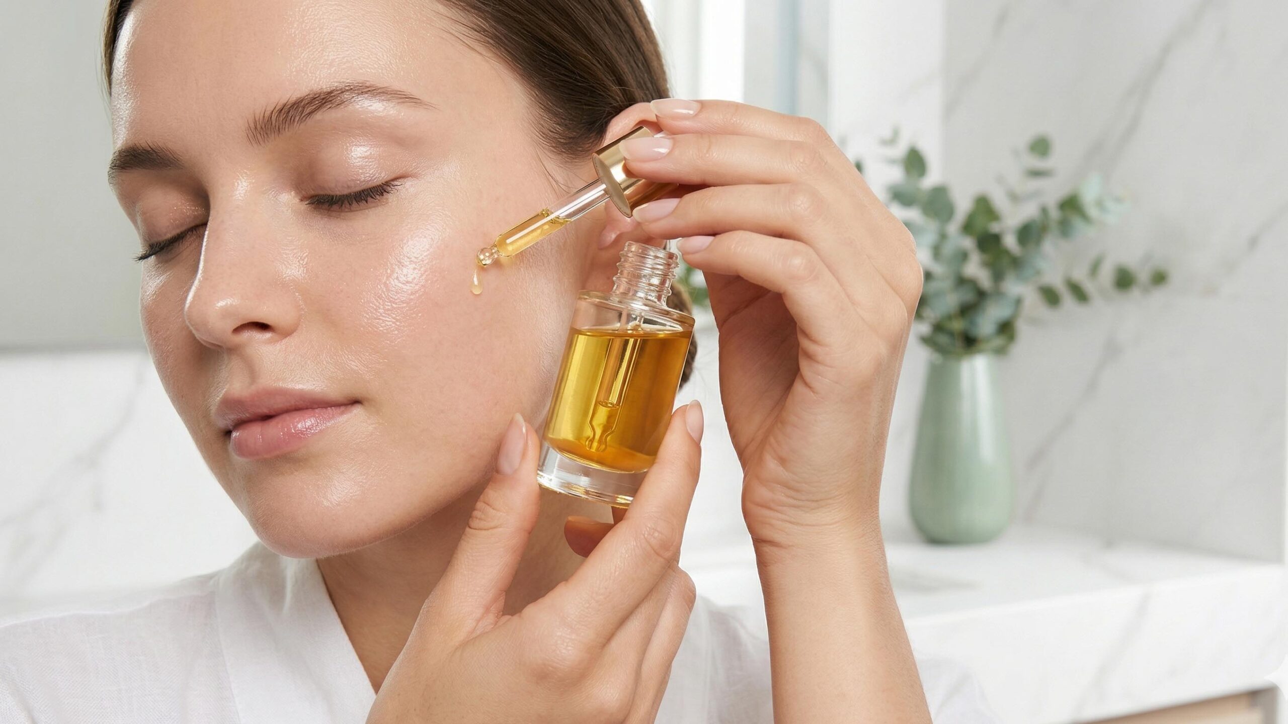 Come essere più bella: Segreti e Consigli per Splendere 1 Primo piano di una pelle del viso radiosa e idratata grazie a una corretta routine di skincare quotidiana.