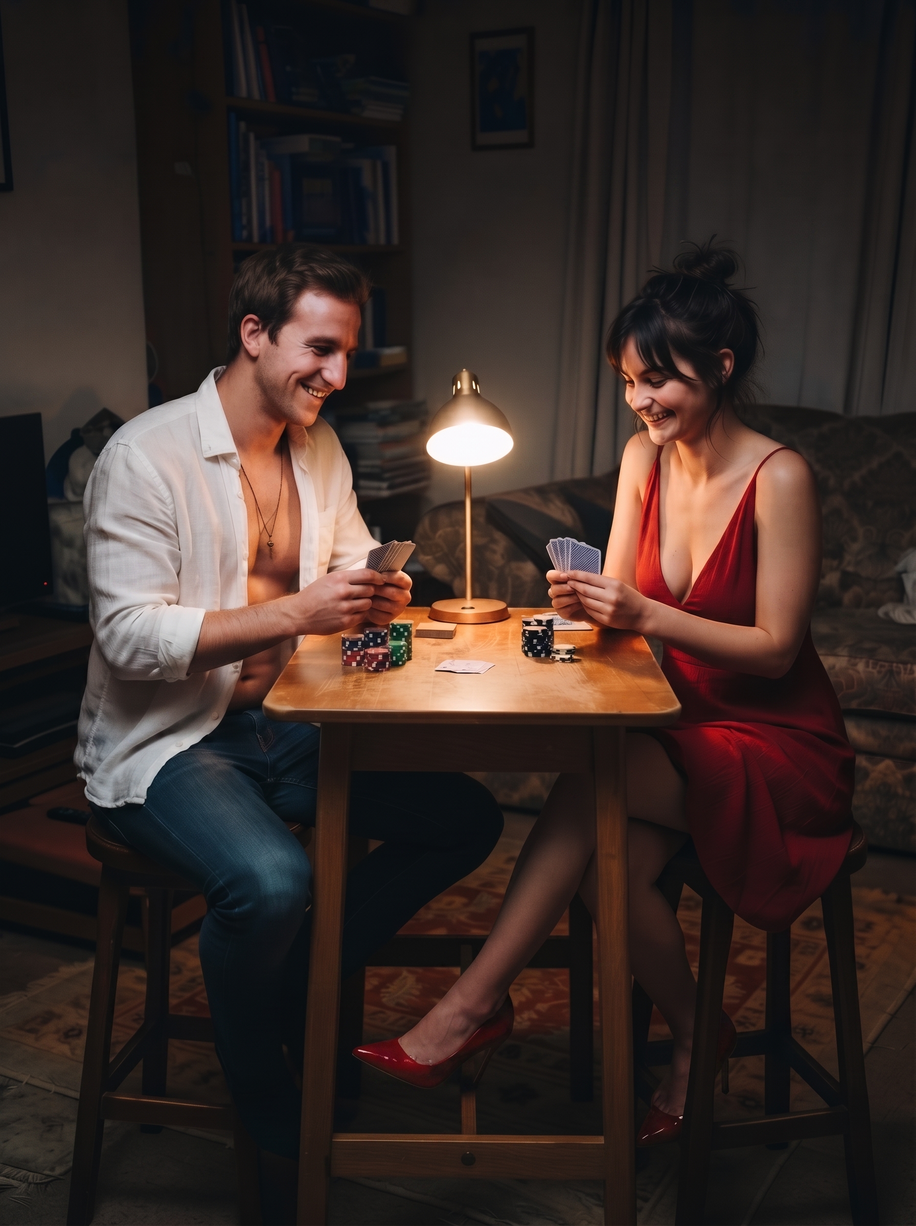 Serata Romantica a Casa: 10 Idee Originali per Coppie 3 coppia che gioca a strip poker