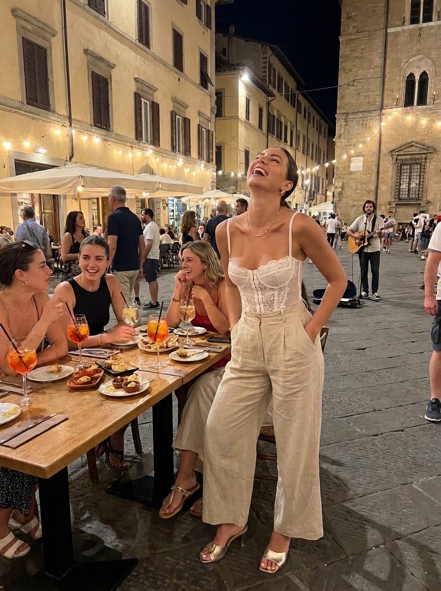 cena informale tra amiche in estate