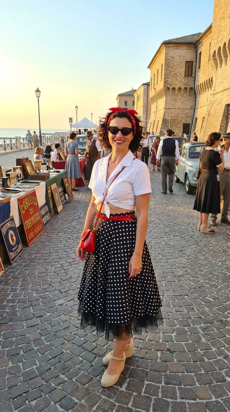 donna che indossa una gonna a ruota al summer jamboree