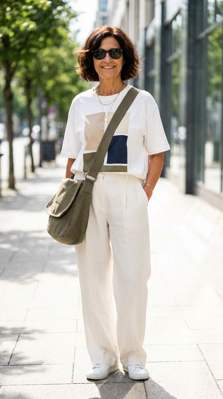 15 Outfit Pantaloni Lino per Donne Over 50: Copiali Subito! 1